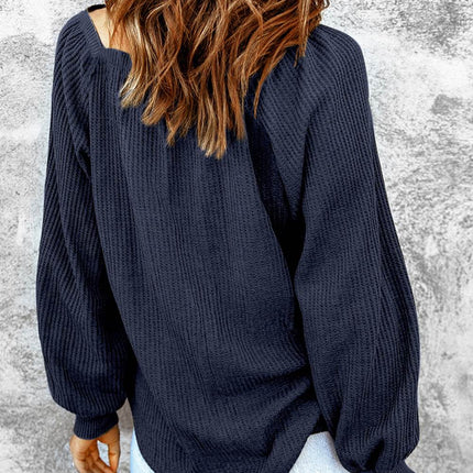 Square Neck Waffle-Knit Top - MimiStylez