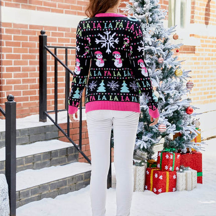 Christmas Ribbed Trim Sweater - MimiStylez