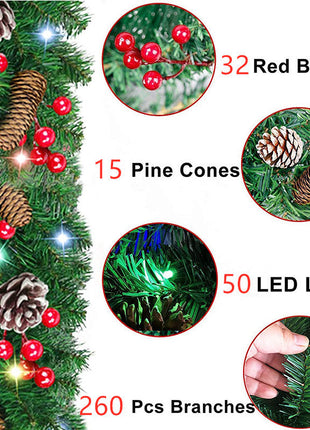 Christmas Decorated Garland Pre Lit