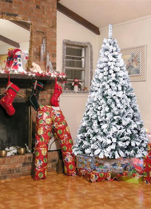 6FT Flocked Christmas Tree, 750 Branches, Automatic Tree