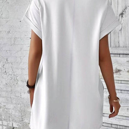 Pocketed Round Neck Short Sleeve Dress - MimiStylez