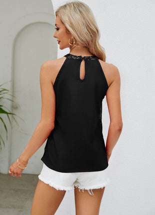 Sequin Grecian Neck Tank - MimiStylez