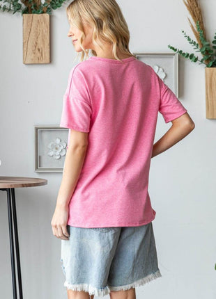 HOPELY Full Size Color Block Exposed Seam T-Shirt - MimiStylez