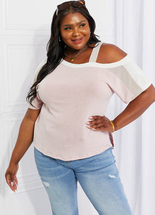 Andree by Unit Full Size Something Simple Cold Shoulder Tee - MimiStylez