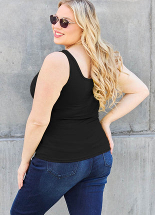 Basic Bae Full Size Square Neck Wide Strap Tank - MimiStylez