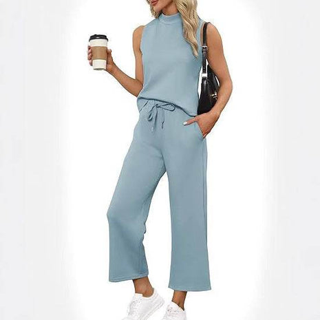 Sleeveless Top Wide Leg Cropped Pants - MimiStylez