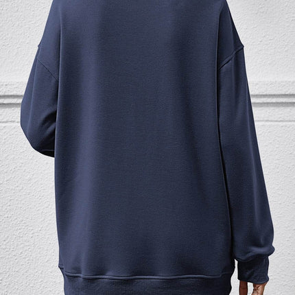 Round Neck Long Sleeve Sweatshirt - MimiStylez