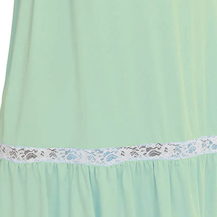 Lace Detail Short Sleeve Lounge Dress - MimiStylez