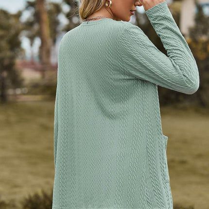 Open Front Long Sleeve Cardigan - MimiStylez