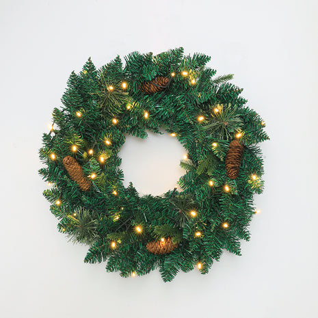 Christmas Pre Lit Wreath Decoration - 30cm, 40cm, 50cm