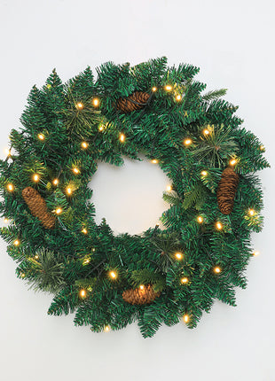Christmas Pre Lit Wreath Decoration - 30cm, 40cm, 50cm