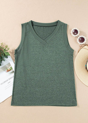 V-Neck Wide Strap Tank - MimiStylez
