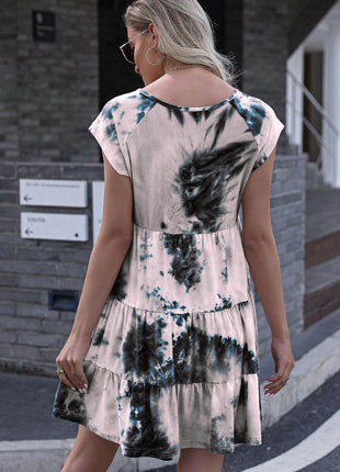 Tie-Dye Ruffle Hem Dress - MimiStylez