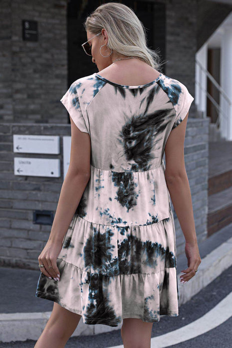 Tie-Dye Ruffle Hem Dress - MimiStylez