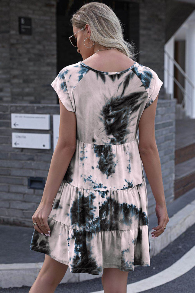 Tie-Dye Ruffle Hem Dress - MimiStylez