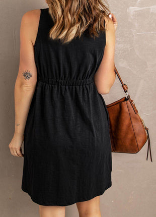 Sleeveless Button Down Mini Magic Dress - MimiStylez