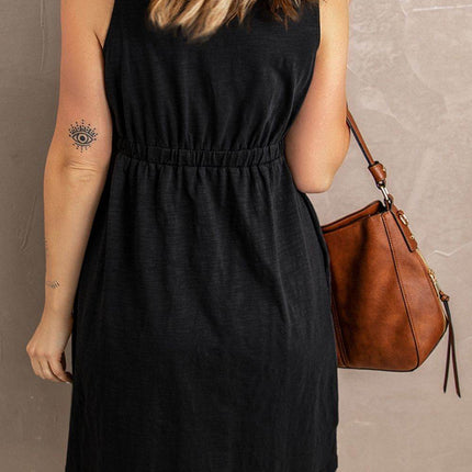 Sleeveless Button Down Mini Magic Dress - MimiStylez