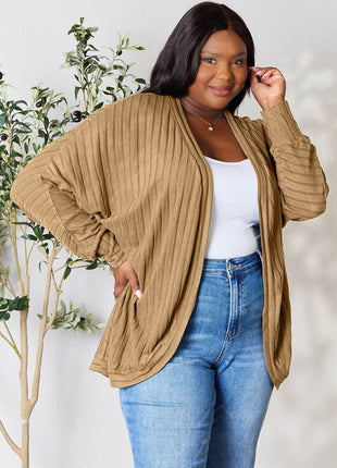 Basic Bae Full Size Ribbed Cocoon Cardigan - MimiStylez