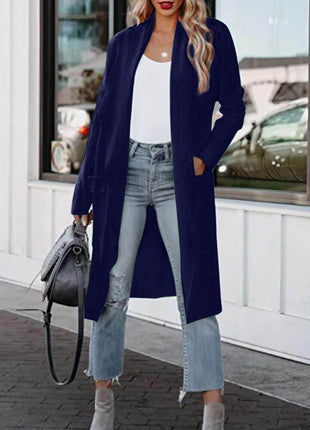 Open Front Dropped Shoulder Outerwear - MimiStylez