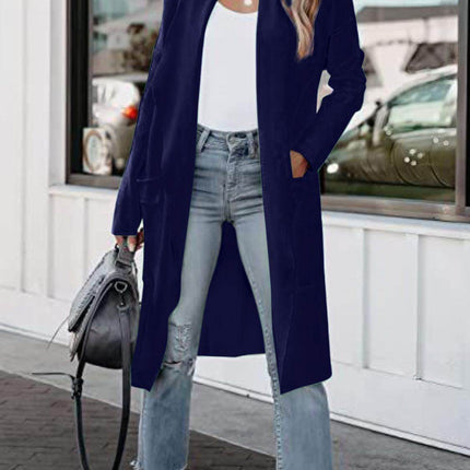 Open Front Dropped Shoulder Outerwear - MimiStylez