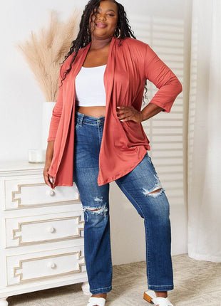 Culture Code Full Size Open Front Cardigan - MimiStylez