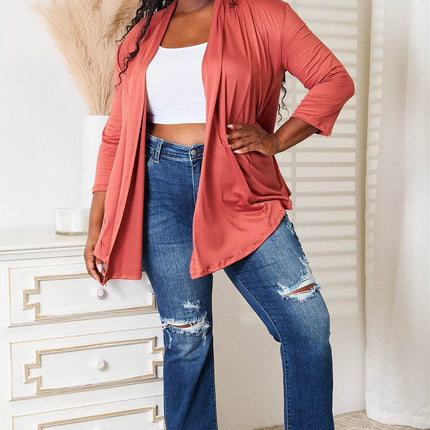 Culture Code Full Size Open Front Cardigan - MimiStylez