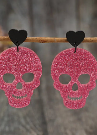 Acrylic Skeleton & Heart Earrings - MimiStylez