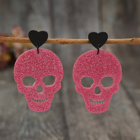 Acrylic Skeleton & Heart Earrings - MimiStylez