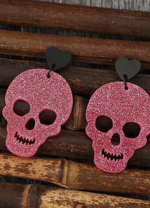 Acrylic Skeleton & Heart Earrings - MimiStylez