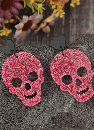 Acrylic Skeleton & Heart Earrings - MimiStylez