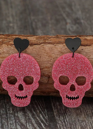 Acrylic Skeleton & Heart Earrings - MimiStylez