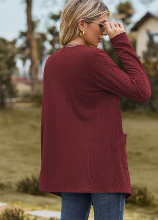 Open Front Long Sleeve Cardigan - MimiStylez