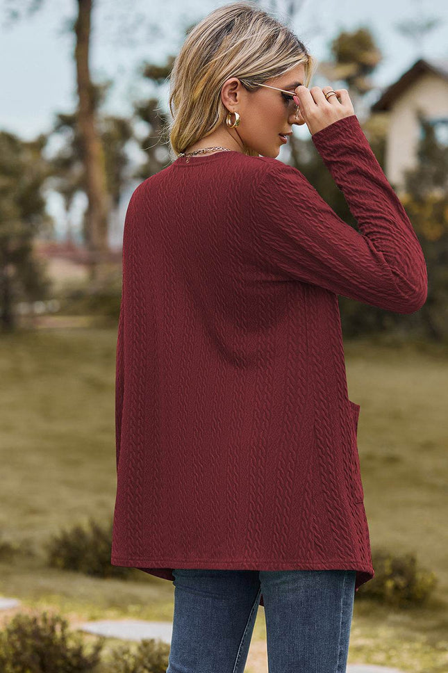 Open Front Long Sleeve Cardigan - MimiStylez