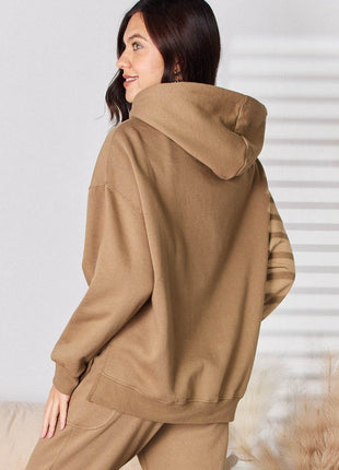 RISEN Drawstring Drop Shoulder Long Sleeve Hoodie - MimiStylez