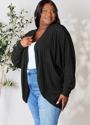 Basic Bae Full Size Ribbed Cocoon Cardigan - MimiStylez
