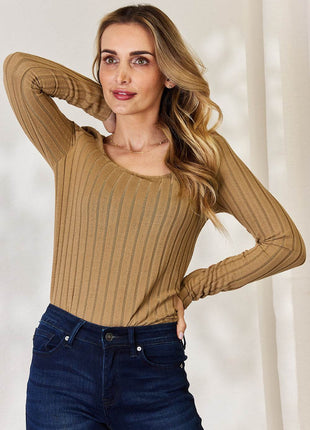 Basic Bae Full Size Ribbed Long Sleeve T-Shirt - MimiStylez