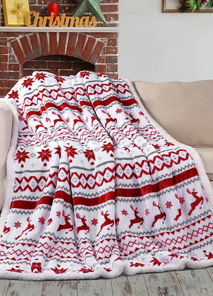 Flannel Christmas Blanket Double Layer