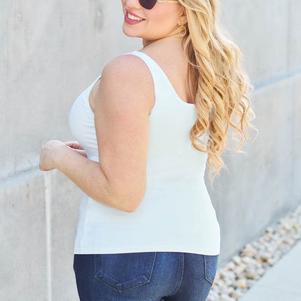 Basic Bae Full Size Square Neck Wide Strap Tank - MimiStylez