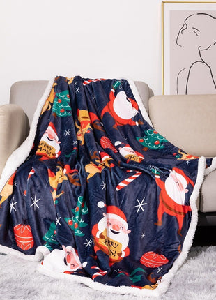 Flannel Christmas Blanket Double Layer