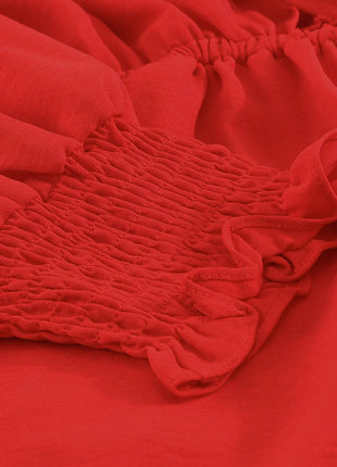 Tied Flounce Sleeve Plunge Romper - MimiStylez