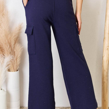 RISEN Drawstring Relaxed Cargo Wide Leg Pants - MimiStylez