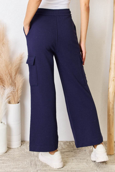 RISEN Drawstring Relaxed Cargo Wide Leg Pants - MimiStylez