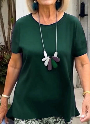 Full Size Round Neck Short Sleeve Top and Pants Set Plus Size - MimiStylez