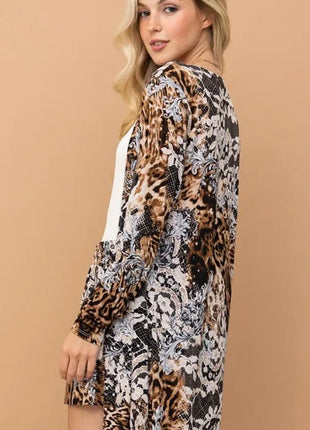 And The Why Animal Print Kimono and Shorts Set - MimiStylez