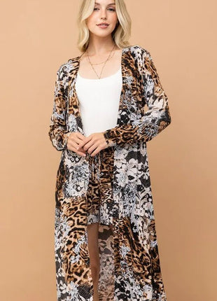 And The Why Animal Print Kimono and Shorts Set - MimiStylez