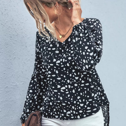 Animal Print V - Neck Blouse - MimiStylez