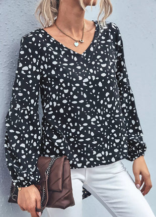 Animal Print V - Neck Blouse - MimiStylez