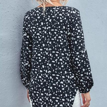 Animal Print V - Neck Blouse - MimiStylez
