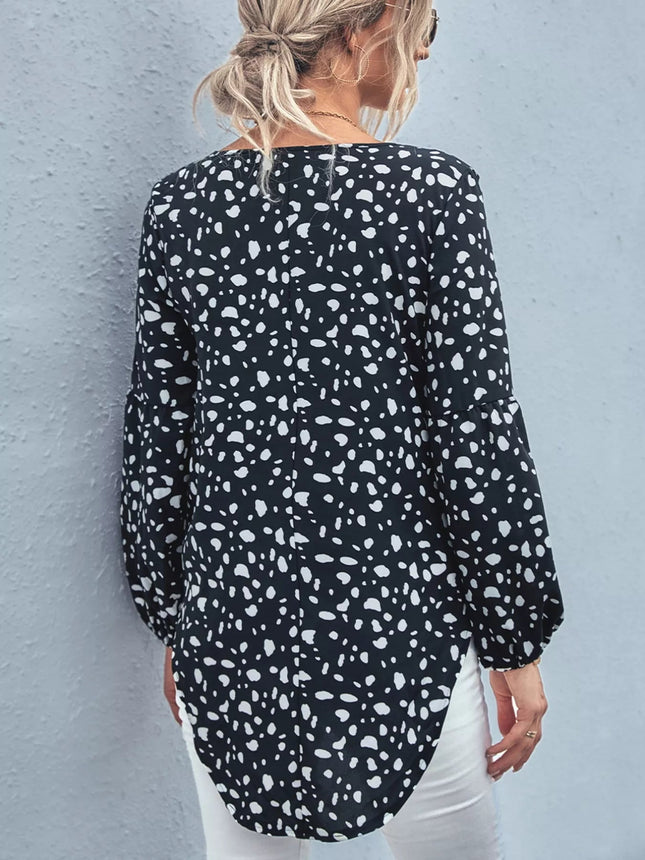 Animal Print V - Neck Blouse - MimiStylez