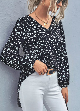 Animal Print V - Neck Blouse - MimiStylez